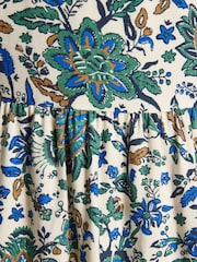 Joules Bethany Blue Floral Lace Trim Dress - Image 7 of 8