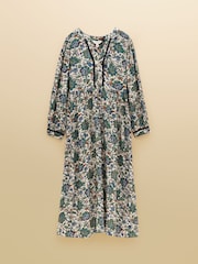 Joules Bethany Blue Floral Lace Trim Dress - Image 8 of 8