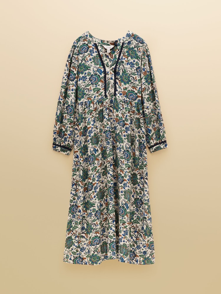 Joules Bethany Blue Floral Lace Trim Dress - Image 8 of 8 Joules Bethany Blue Floral Lace Trim Dress - Image 8 of 8