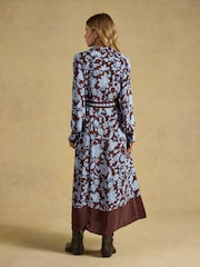 Joules Piper Chocolate Brown Floral Western Shirt Dress - Image 4 of 9