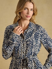 Joules Piper Navy Spot Western Shirt Dress - Image 4 of 7