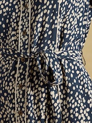 Joules Piper Navy Spot Western Shirt Dress - Image 6 of 7