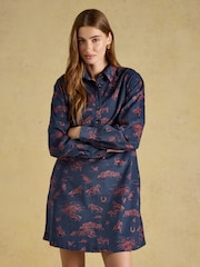 Joules Maple Navy Western Printed Cord Shift Dress - Image 1 of 7
