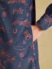 Joules Maple Navy Western Printed Cord Shift Dress - Image 5 of 7