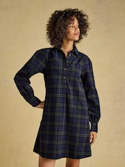 Joules Maple Blue/Green Check Cord Shift Dress - Image 1 of 6