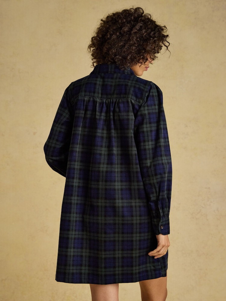 Joules Maple Blue/Green Check Cord Shift Dress - Image 2 of 6