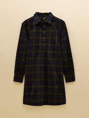 Joules Maple Blue/Green Check Cord Shift Dress - Image 6 of 6