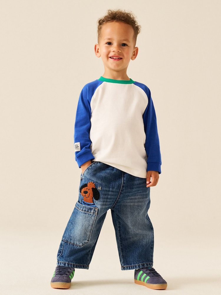 Mid Blue Denim Wide Leg Pull On Jeans (3mths-7yrs) - Image 2 of 5