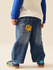 Mid Blue Denim Wide Leg Pull On Jeans (3mths-7yrs) - Image 3 of 5