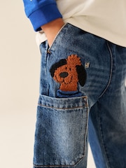 Mid Blue Denim Wide Leg Pull On Jeans (3mths-7yrs) - Image 4 of 5