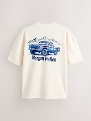 White Morgan Wallen Regular Fit Band Graphic Print T-Shirt - Image 1 of 4