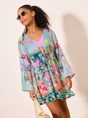 Lipsy Sea Print Chiffon Kaftan (5-16yrs) - Изображение 1 5