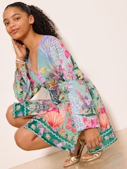 Lipsy Sea Print Chiffon Kaftan (5-16yrs) - Изображение 4 5