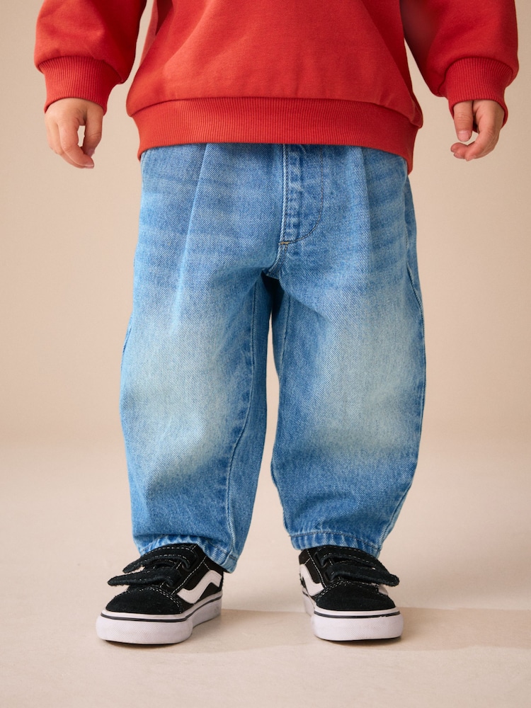 Mid Blue Denim Barrel Jeans (3mths-7yrs) - Image 1 of 9 Mid Blue Denim Barrel Jeans (3mths-7yrs) - Image 1 of 9