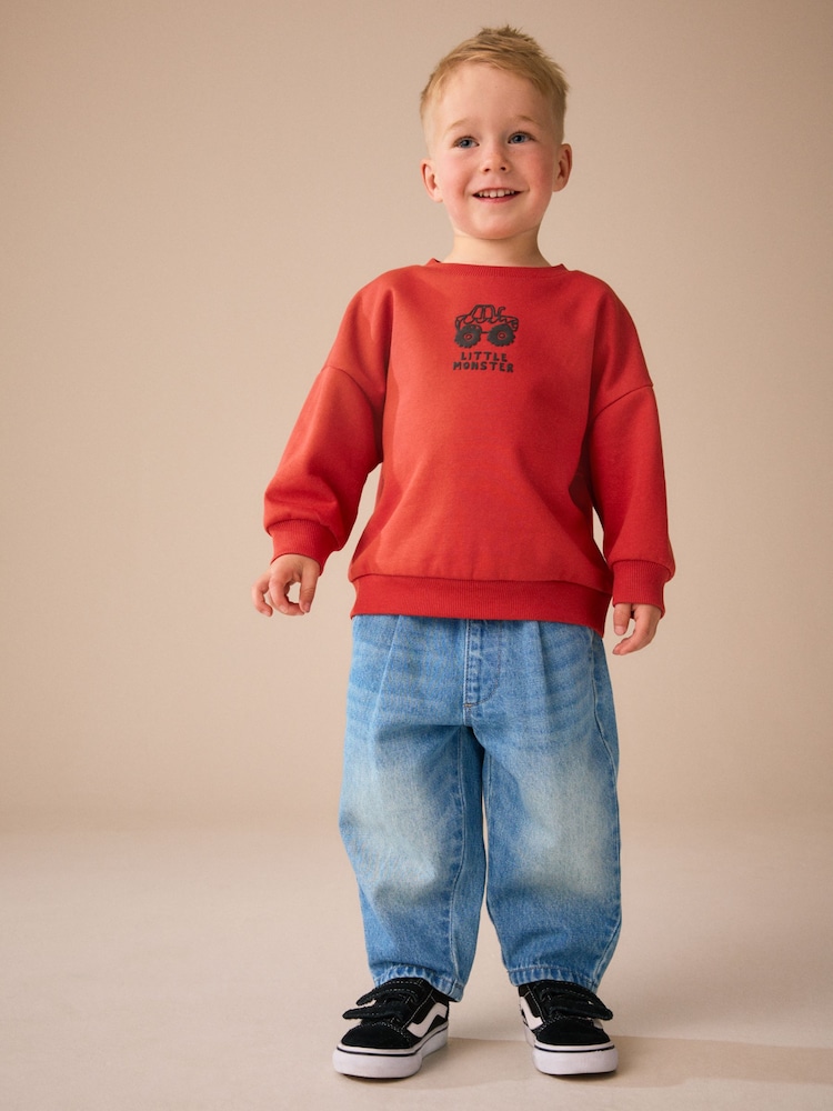 Mid Blue Denim Barrel Jeans (3mths-7yrs) - Image 2 of 9 Mid Blue Denim Barrel Jeans (3mths-7yrs) - Image 2 of 9