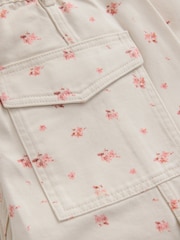 צבע שמנת/ורוד בדוגמה זעירה - מכנסי דגמ"ח בגזרת חבית - תמונה 6 מתוך 7