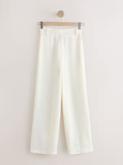 Ecru Elastic Back Wide Leg Satin Trousers - Image 5 of 7