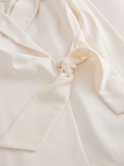 Ecru Satin Wrap Blazer - Image 8 of 9
