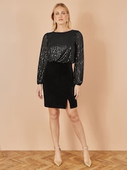 Yumi Sequin And Velvet Mini Dress - Imagen 2 de 4
