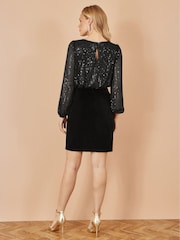 Yumi Sequin And Velvet Mini Dress - Imagen 3 de 4