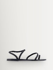 Ancient Greek Sandals Black Eleftheria Clear Glitter Jelly Sandals - Image 1 of 3