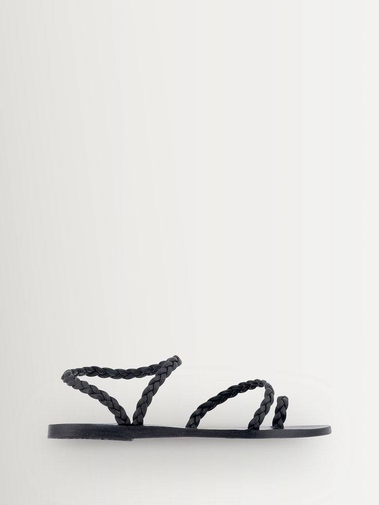 Ancient Greek Sandals Black Eleftheria Clear Glitter Jelly Sandals - Image 1 of 3