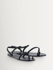 Ancient Greek Sandals Black Eleftheria Clear Glitter Jelly Sandals - Image 2 of 3
