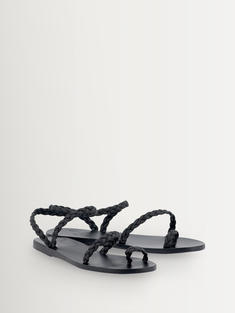 Ancient Greek Sandals Black Eleftheria Clear Glitter Jelly Sandals - Image 2 of 3