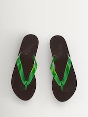 Ancient Greek Sandals Green Saionara Jelly Leather Sole Flip Flops - Image 4 of 4