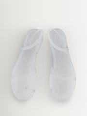 Ancient Greek Sandals Silver Eleftheria Clear Glitter Jelly Sandals - Image 2 of 4