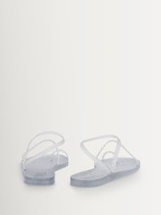 Ancient Greek Sandals Silver Eleftheria Clear Glitter Jelly Sandals - Image 3 of 4