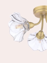 Laura Ashley Brass Kerswell Semi Flush 3 Light Ceiling Light - Image 5 of 6