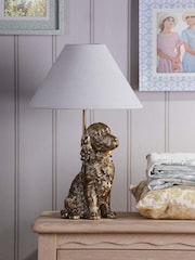 Laura Ashley Antique Brass Cocker Spaniel Dog Table Lamp - Image 2 of 7