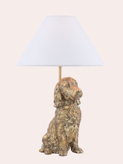 Laura Ashley Antique Brass Cocker Spaniel Dog Table Lamp - Image 4 of 7