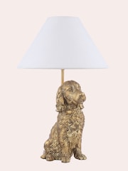 Laura Ashley Antique Brass Cocker Spaniel Dog Table Lamp - Image 5 of 7