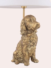 Laura Ashley Antique Brass Cocker Spaniel Dog Table Lamp - Image 7 of 7