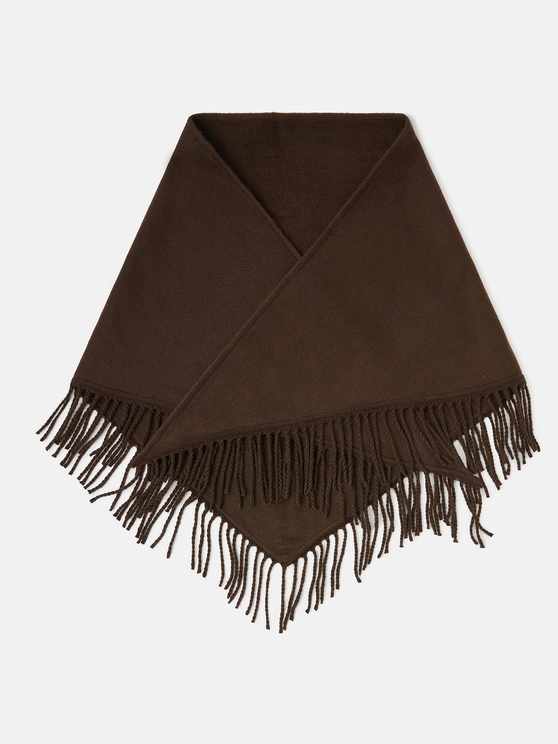 Buy Accessorize Brown Large Tassel Knit Triangle Scarf from the