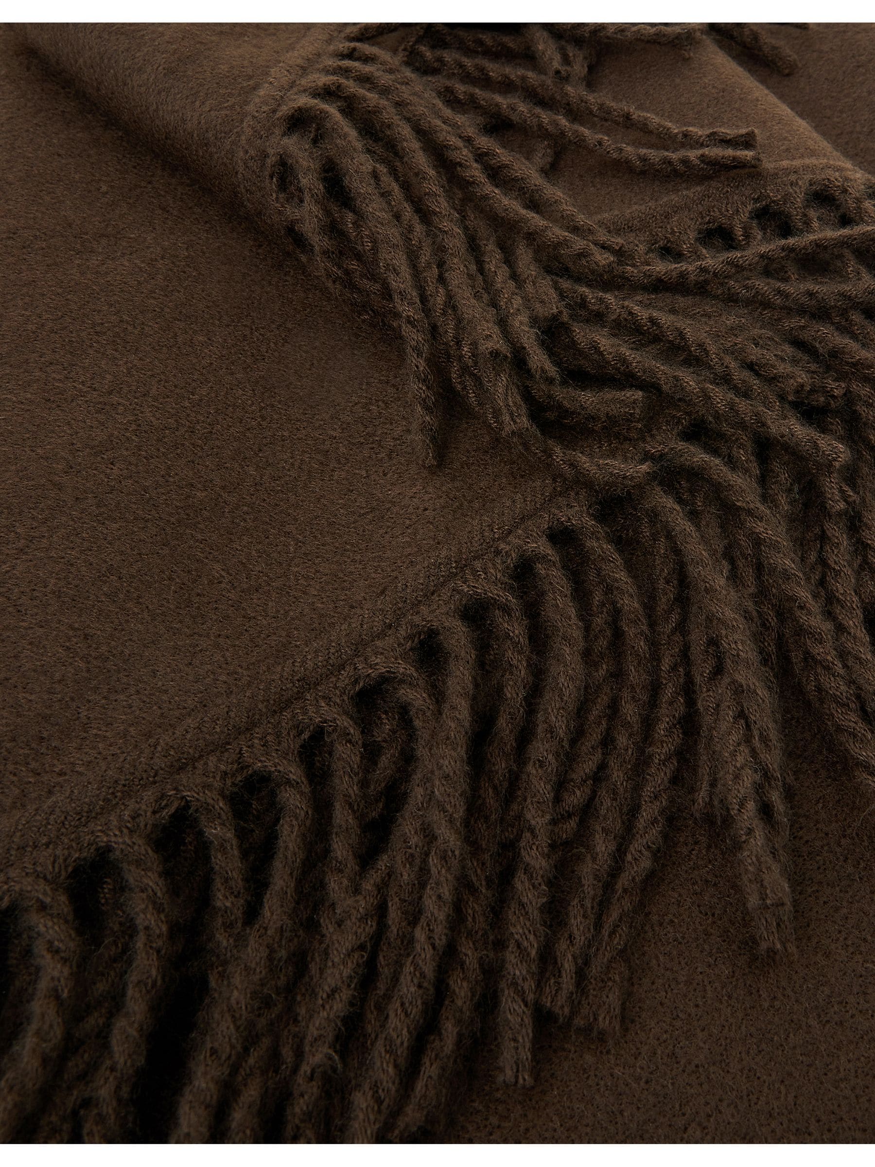 小物 atlast&co MUFFLER HOUNDTOOTH BROWN Buy Accessorize Brown Large Tassel Knit Triangle Scarf from the
