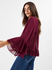 Accessorize Red Ruffle Chiffon Blouse - Image 2 of 4