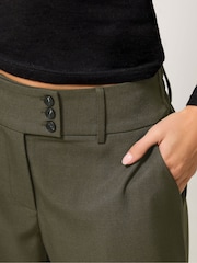 PixieGirl Petite Green 3 Button Tab Wide Leg Trousers - Image 4 of 5