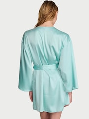Victoria's Secret Canal Blue Satin Short Robe - Image 2 of 2