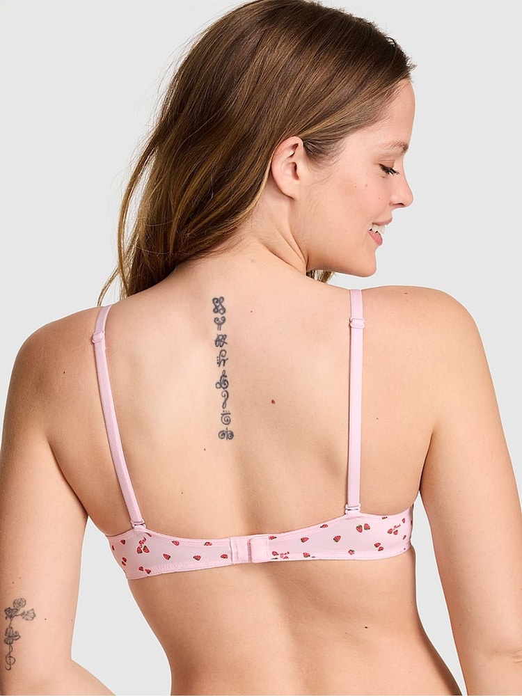 Victoria's Secret PINK Pink Tulip Strawberry Print Non Wired Lightly Lined Bra - Image 2 of 2 Victoria's Secret PINK Pink Tulip Strawberry Print Non Wired Lightly Lined Bra - Image 2 of 2
