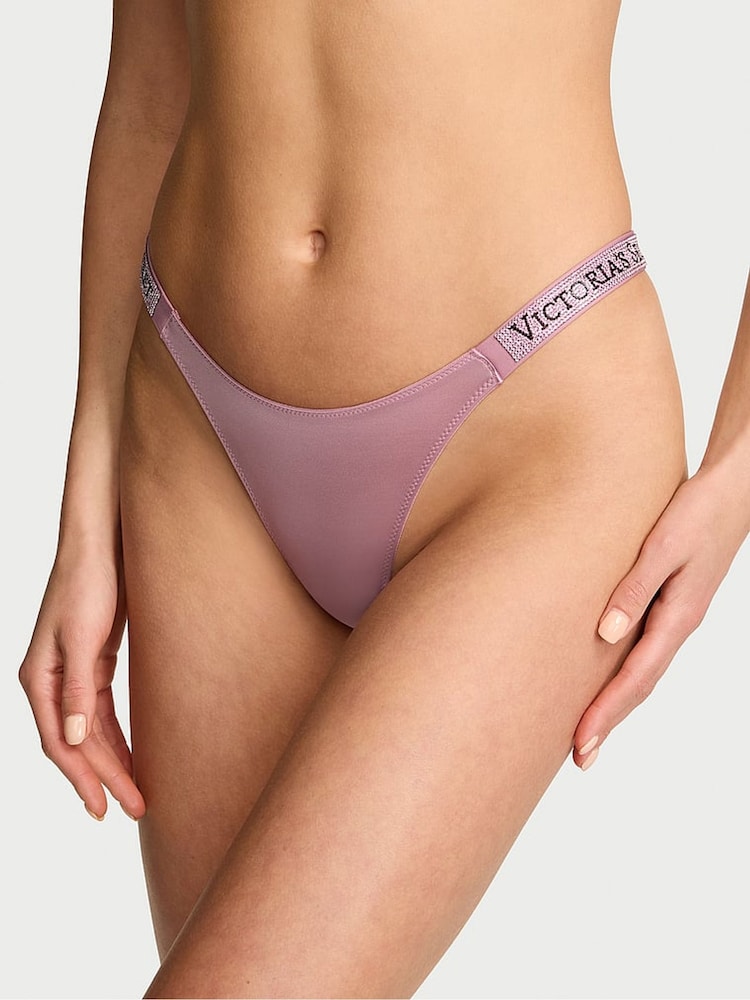 Victoria's Secret Dusk Rose Pink Brazilian Shine Strap Knickers - Image 1 of 2 Victoria's Secret Dusk Rose Pink Brazilian Shine Strap Knickers - Image 1 of 2