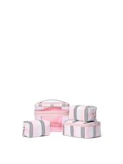 Victoria's Secret Pink and Black Stripe 4 Piece Makeup Bag - Image 3 of 3