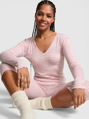 Victoria's Secret Pink Dollhouse Pink Pointelle Pyjama Top - Image 3 of 3