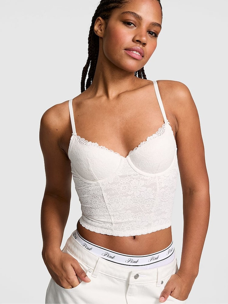 Victoria's Secret Pink Coconut White Lace Corset - Image 1 of 2