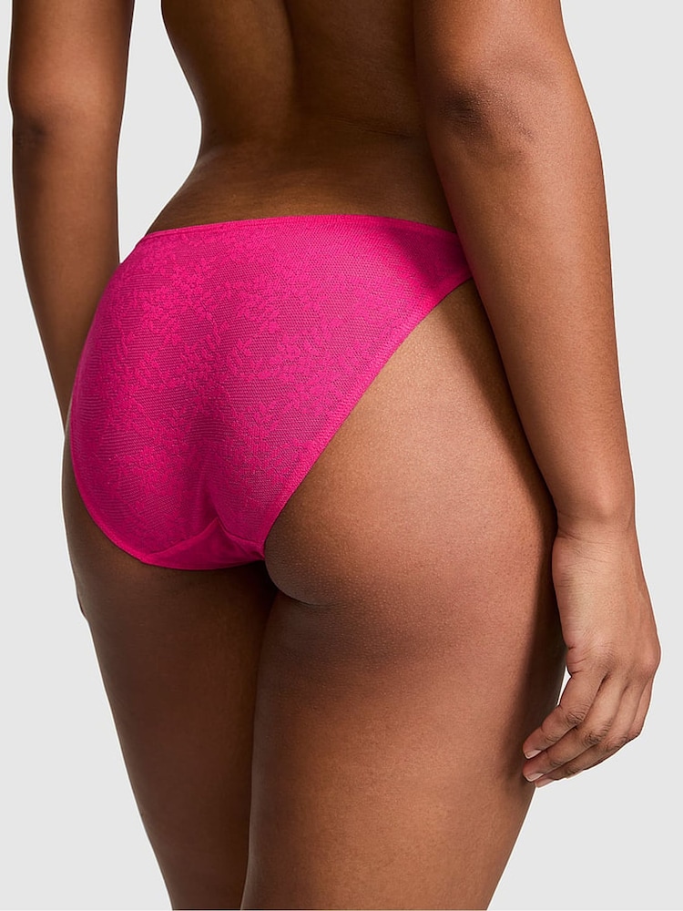 Victoria's Secret Pink Hot Stuff Pink Bikini Strawberry Embroidery Lace Knickers - Image 2 of 2
