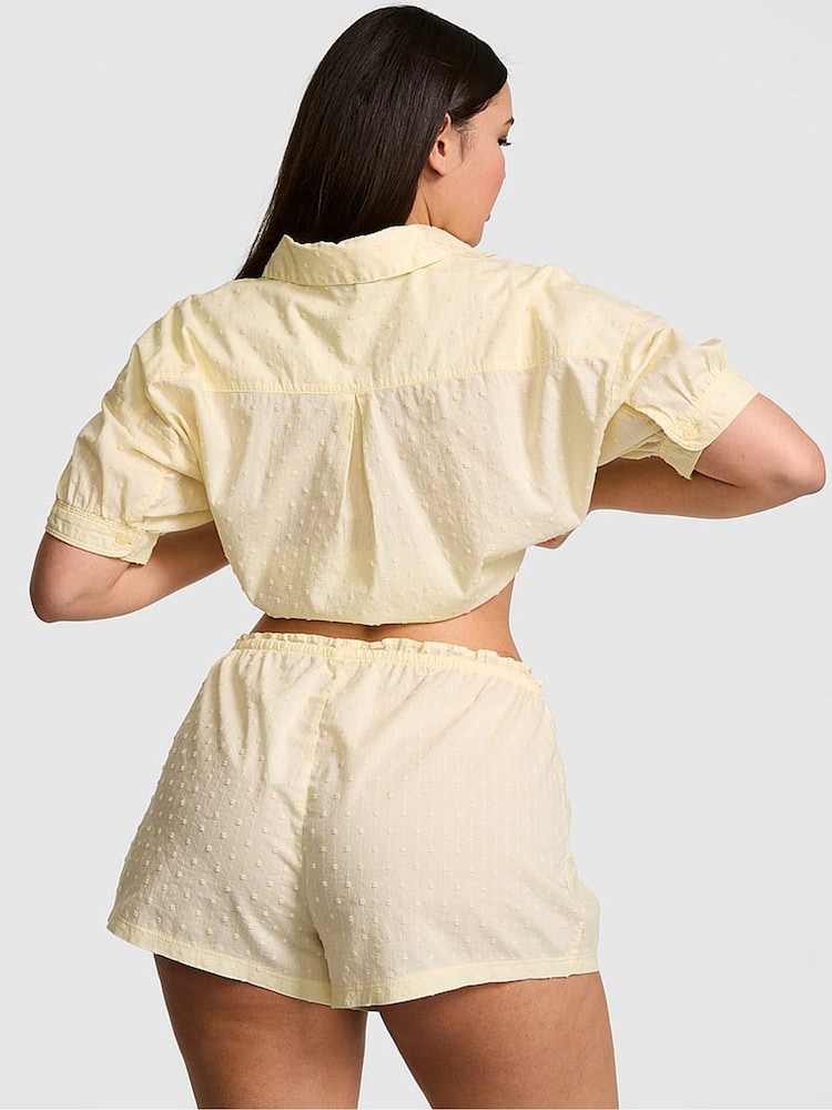 Victoria's Secret Pink Palest Yellow Short Cotton Pyjama Bottoms - Image 3 of 3