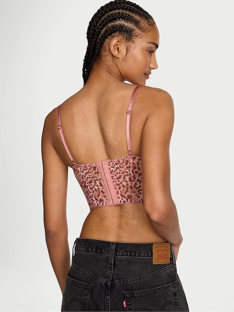 Victoria's Secret Leopard Brown Mesh Corset Top - Image 2 of 2