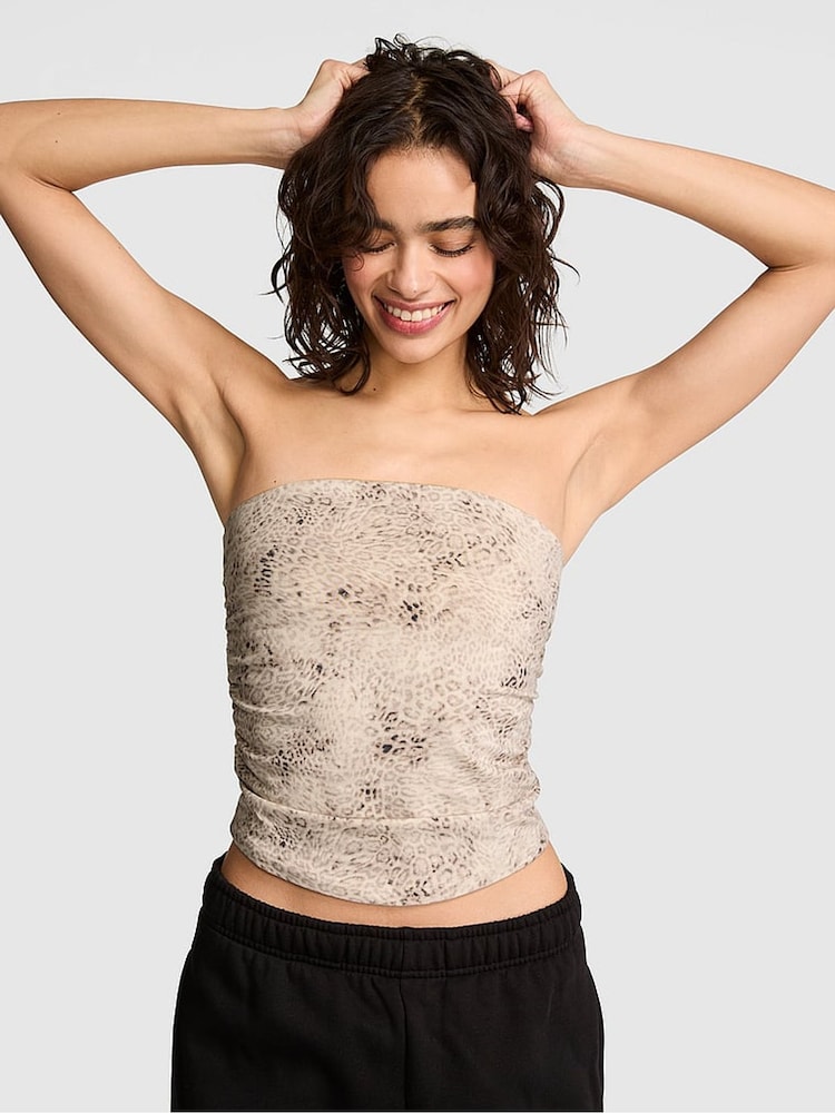 Victoria's Secret Pink Brown Leopard Cotton Tube Top - Image 1 of 2